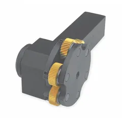 This DORIAN knurling holder is designed for lathe or turning applications to create knurled patterns on workpiece surfaces. It features a 1-inch shank width, 5-inch shank length, and 7 3/8-inch overall length, requiring 6 knurls for precision texturing. Suitable for industrial machining operations.