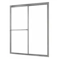 FOREMOST Shower Door: 44 in Min. Door Wd, 48 in Max. Door Wd, 70 in Overall Ht, Clear Tempered Glass (MPN TDSS4870-CL-SV)