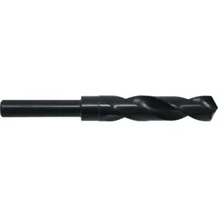 This reduced shank drill bit from CLE-LINE features a 19 mm diameter with a 118° point angle, made from black oxide high-speed steel. The shank diameter of 0.7480 inches allows the bit to fit into standard 1/2-inch drill chucks, enabling drilling in metal, wood, and plastic for maintenance and fabrication tasks.