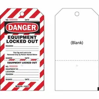 BRADY Danger Tag: Danger, Equipment Lockout Out, Paper, Write-On Surface, English, Danger, Tag (MPN CLT2)