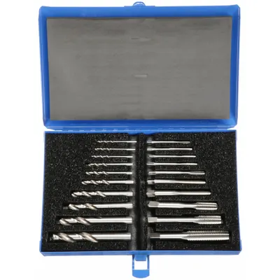 CHICAGO-LATROBE 12910 Drill Bit and Tap Set, 20-Piece, 5/16" to 27/64" - Drill Bit & Hand Tap Sets