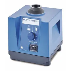 Analog-controlled vortex mixer for blending small-volume liquid samples. Speed range 0 to 2,500 RPM. Attachments click onto the appliance in any position. Suitable for general laboratory mixing and vortexing tasks.
