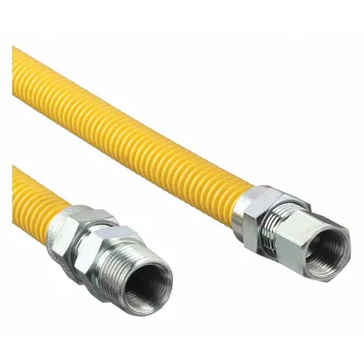 DORMONT Gas Connector: 3/8 in Hose Inside Dia., 5 ft Hose Lg, 53,200 BTU Capacity - Dryer Connectors