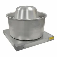 This direct-drive upblast exhauster is designed for roof and wall mounting in commercial kitchen ventilation systems. It includes a drive package, operates at variable speeds, and delivers 525 cfm with a 9-inch wheel and 1/12 hp motor. The unit is assembled with a square base and accepts 115/230V AC input.