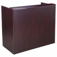 BOSS Reception Desk: Melamine, Mahogany, 41 1/2 in Overall Ht, 48 in Overall Wd, 26 in Overall Dp (MPN N168-M)