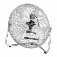 This mobile floor fan from CANARM features a 20-inch blade diameter and a 1/4 hp direct-drive motor. The metal housing provides durability for industrial environments. Operating on 120V AC, it is designed for general air circulation in workshops, warehouses, and factories.