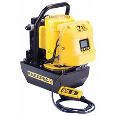 The ENERPAC ZE3308SB is a stationary electric hydraulic pump unit powered by 115V AC. It delivers a maximum operating pressure of 10,000 psi and a maximum flow rate of 40 cu in/min. This pump is used to power hydraulic cylinders and tools in industrial maintenance, construction, and manufacturing applications.