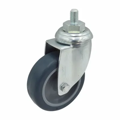 ALCO Stem Caster: Swivel, No Brake, Stem, Silver, Drive Medical P750 - Casters for Healthcare Beds