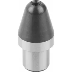 This shouldered steel locating pin features a tapered head for easy insertion and removal in jigs and fixtures. With a 6 mm shank outside diameter and 6 mm shank length, it provides precise positioning and a positive depth stop for alignment tasks.