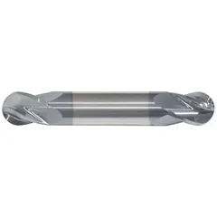 This carbide ball end mill features an AlTiN coating and 4 flutes, with a 1/8" mill diameter, 1/4" length of cut, and 1-1/2" overall length. It is used for contouring, slotting, and profiling in metalworking applications such as mold making and die work.