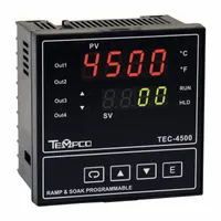 TEMPCO Temperature Controller: TEC-4500, 1/4 DIN Size, Programmable, PID, 90 to 264V AC, Digital (MPN TEC58005)