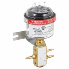 3-way air switching valve with 5/32 in barb connection, operating temperature range 40°F to 125°F. Switchover pressure from 2 psi to 4 psi. Supports both Normally Open and Normally Closed switch types. Used in pneumatic control systems for switching air flow between two pressure ranges.