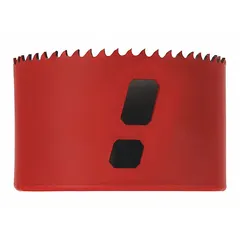 Multi-material-cutting hole saw with 3 1/8 in diameter, 5/6 teeth per inch, and 5/8"-18 thread size. Maximum cutting depth of 1 7/8 in. Designed for use without an arbor. Suitable for cutting metal, wood, and plastic in plumbing, electrical, and construction applications.
