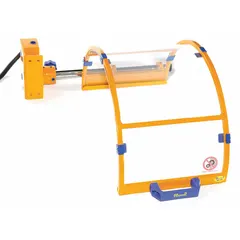 This lathe chuck guard encloses the chuck area to protect operators from debris, coolant, and accidental contact. It accommodates chucks from 16 in to 17 in diameter. Guard dimensions are 9 1/2 in width by 25 1/2 in depth.