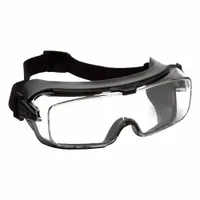 Clear lens safety goggles with H2MAX Anti-Fog coating, dielectric properties, and direct venting. Polyoxymethylene band. Designed to fit over prescription eyewear for impact protection in industrial environments such as machining, chemical handling, and plant maintenance