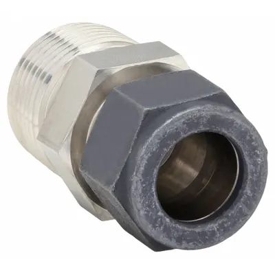 PARKER Compression Fitting Adapter: 3/16 in OD x 1/4 in Pipe Fitting Size - Single-Ferrule Stainless Steel Fittings