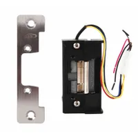 This electric strike is designed for use with cylindrical or mortise locksets in access control systems. Constructed of stainless steel, it measures 4 7/8 inches in height and accepts 12 to 24V AC input. Rated Performance Duty 1 - Heavy Duty, it is suitable for commercial and industrial applications requiring secure remote or card-based entry