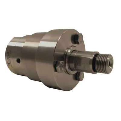MOSMATIC Rotary Union: Straight, Plain 304 Stainless Steel, 1 Passages, 3/8 in Rotating Shaft - Stainless Steel Rotating Joints & Unions