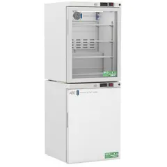 This general purpose lab refrigerator-freezer provides 5.2 cu ft refrigerator capacity with a swing solid door and manual defrost method. Suitable for storing temperature-sensitive reagents, media, and biological samples in laboratory environments.