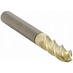 Carbide ball end mill with ZrN coating for machining aluminum and non-ferrous materials. Features 3 flutes, 3/4" mill diameter, 1-3/4" length of cut, and 4" overall length. Suitable for contouring, slotting, and profiling in CNC milling applications.