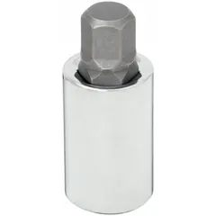 Hex bit socket with a fixed insert design, featuring a 14 mm hex tip and 2 1/4 in overall length. Designed for driving hex-head fasteners in assembly, maintenance, and repair tasks.