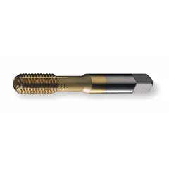 Thread-forming tap for creating internal threads in ductile materials such as aluminum, brass, and low-carbon steel. Features a plug chamfer for through or blind hole threading, TiN coating for extended tool life, and H5 tolerance for 2B-3B class fit. Suitable for general manufacturing and maintenance applications.
