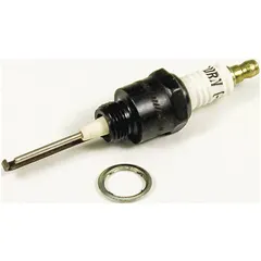 A direct spark igniter for HVACR equipment, generating a high-voltage spark to ignite fuel in burners, furnaces, and boilers. Used in power sources and cables for industrial heating systems.