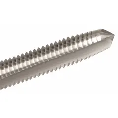 High speed steel hand tap with 1/2"-20 UNF thread, H5 tolerance for 2B class fit, plug chamfer, and 4 flutes. Designed for cutting internal threads in pre-drilled holes in ferrous and non-ferrous materials. Suitable for general-purpose hand tapping applications.