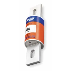 Class L time-delay bolt-on fuse from the A4BQ Series, rated 601 A, 600 V AC, and 500 V DC. Designed for overcurrent protection in high-current electrical systems such as industrial power distribution, switchgear, and motor circuits.