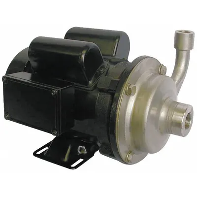 Dayton 1/3 hp 115/230V AC Single Phase 316 Stainless Steel - Stainless Steel Housing Chemical-Resistant Centrifugal Pumps