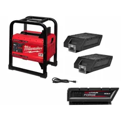 Battery-powered portable power station delivering 120V AC at 15 A. Includes charging cord for recharging. Suitable for providing AC power at job sites, remote locations, or as backup power.