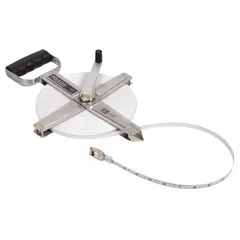 Manual open-reel tape measure with a 200 ft SAE steel blade graduated in 1/8 in increments. Features a single-sided hook-end design with a nonmagnetic single hook and a stainless steel case. Suitable for measuring distances in construction, surveying, and industrial layout applications.