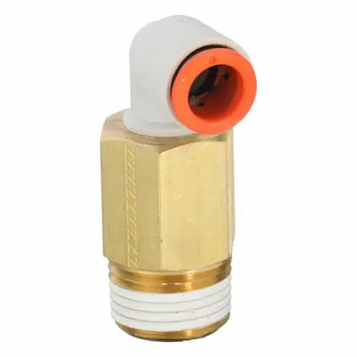 SMC KQ2W09-36AS Push-to-Connect x MNPT Brass Elbow Fitting - Polybutylene & Brass Tube Fittings