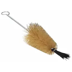 This lab brush is designed for cleaning centrifuge tubes and laboratory glassware. It features a 9-inch overall length and a 3-inch brush head with natural bristles for gentle yet effective scrubbing without scratching delicate surfaces. The brush is not non-sparking.