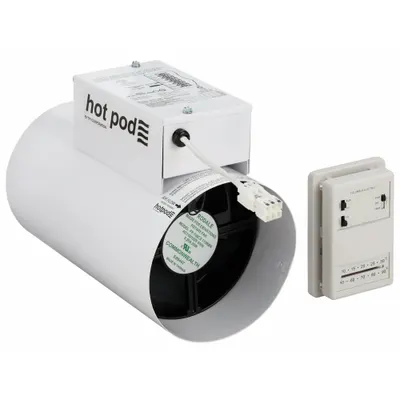 HOTPOD HP6-1000120-2T Inline Duct Fan Heater, 6 in Duct, 120V AC, 1707 BtuH - Heater Inline Duct Fans