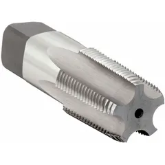 General purpose pipe tap for creating NPT/ANPT threads in metal. Features H7 tolerance, 5 flutes, and taper chamfer. Suitable for threading pipe and conduit in plumbing, hydraulic, and pneumatic systems.