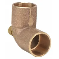 Cast bronze sweat fitting elbow with 1 in CTS cup x female threaded (FTG) connections. Vent type design allows air release in copper tube systems. Used for directional changes in hydronic heating and cooling piping