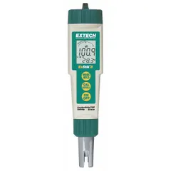 The EXTECH EC400 is a portable meter for measuring conductivity, total dissolved solids (TDS), salinity, and temperature in water. It includes a conductivity cell accessory; reagents are sold separately. Typical applications include water quality testing, hydroponics, aquaculture, and environmental monitoring.