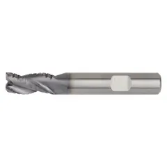 This corner-radius carbide roughing end mill is designed for machining steel and cast iron. It features an AlTiN coating and 3-flute geometry for efficient material removal in roughing operations. With an 18 mm mill diameter, 32 mm length of cut, and 92 mm overall length, it is suitable for industrial mold, die, and general metalworking applications.