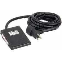 Foot switch rated for > 1,100W, featuring a NEMA 5-15P/R piggyback connector. Designed for use with soldering station models 10505, 10557, 10577, 105K5, and 105L5. Enables hands-free power control during soldering operations