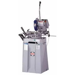 Manual low speed cold saw with 12 1/2 in (318 mm) blade diameter, operating on 220V AC power. Designed for cutting ferrous and non-ferrous materials with minimal heat buildup and burrs. Suitable for fabrication, maintenance, and industrial cutting applications.