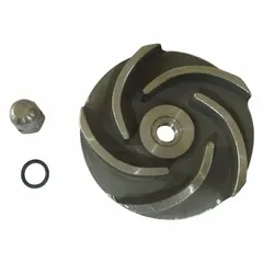 This semi-open impeller is made of 316 stainless steel and includes a Q-Ring. It is designed for use with Dayton straight centrifugal pumps, compatible with model 2ZWT8A. Typical applications include water circulation, cooling systems, and general liquid transfer where small solids may be present.