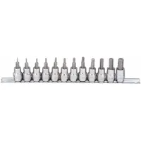 WESTWARD Socket Bit Set: 1 - 25 Pieces, 3/8 in Drive Size, 12 Pieces, 1 27/32 in Overall Lg, SAE (MPN 54TM25)