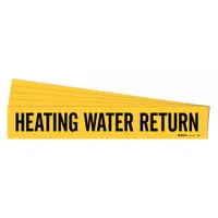 Pipe Marker: Heating Water Return, Yellow, Black, Fits 2 1/2 to 7 7/8 in Pipe O.D., 5 PK (MPN 7129-1-PK)