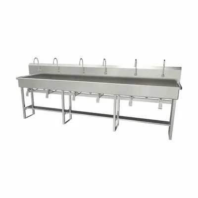 SANI-LAV Six-Station Freestanding Wash Station with Faucets - Six-Station Freestanding Wash Stations with Faucets