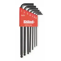 EKLIND Hex Key Set: 6 - 10 Pieces, Ball-Hex-L Long, L, SAE, Single Ball End, Long, 7 Pieces, Holder (MPN 13207)