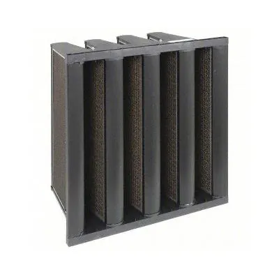 OEM MERV 15 V-Bank Air Filter, 24 in x 24 in x 12 in, Fiberglass, Single Header, 4-V - MERV 15 V-Bank Air Filters