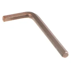 Non-sparking hex key with 5/16 in SAE tip size, short length, and L-shape. Made of beryllium copper with unfinished finish. Includes 2 tips. Used in hazardous environments where spark prevention is required, such as areas with flammable gases, vapors, or dust.