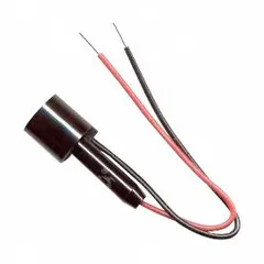 Panel-mounted inline fuse holder from the GLR series, rated 15 A at 300 V AC, 1 pole. Connects via 18 AWG wire leads. Used to protect electrical circuits in control panels, HVAC equipment, and power distribution systems.