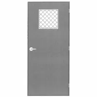 Security Door with Frame: Square Window, 85 1/2 in Door Opening Ht, 48 5/8 in Door Opening Wd (MPN T84070316R1616WIN)